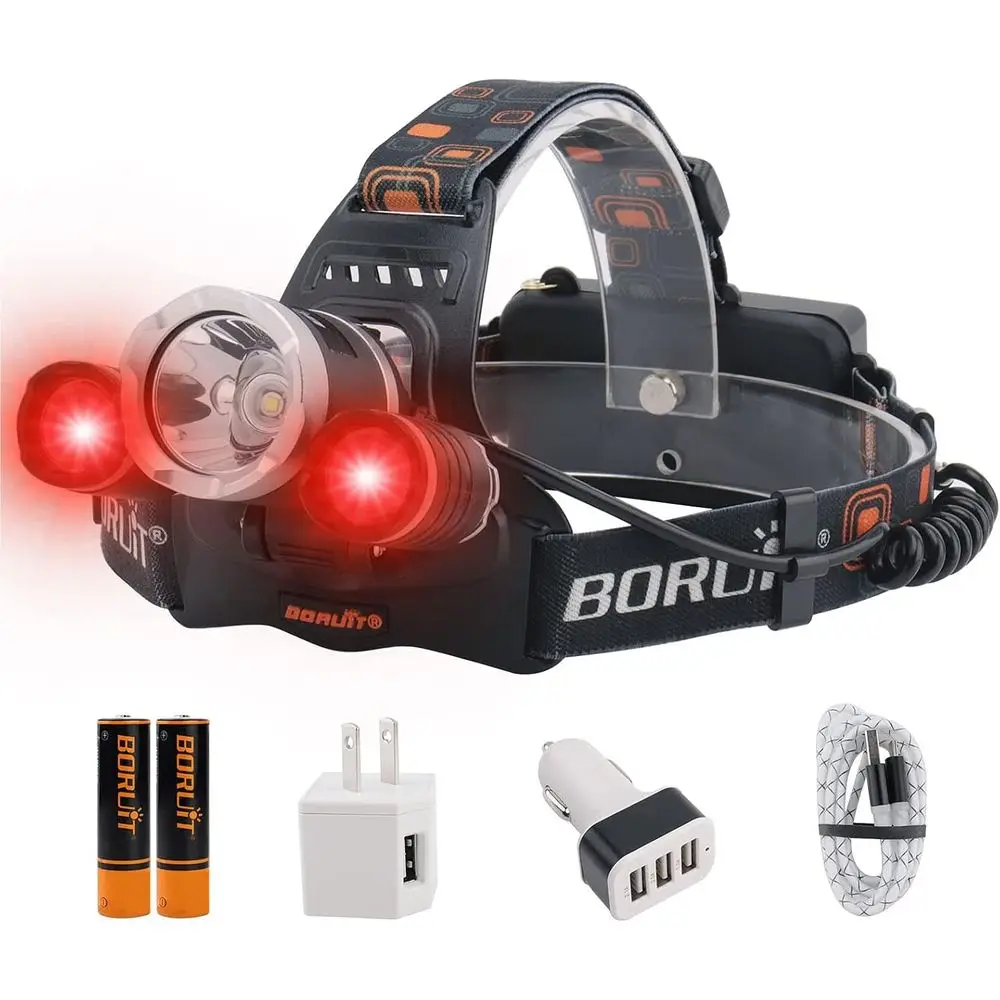 

Rechargeable LED Lamp Super Bright with Red Light, 3 Modes Super Bright USB Lamp IPX4 Waterproof Light for Adults USB Outdoor Fi