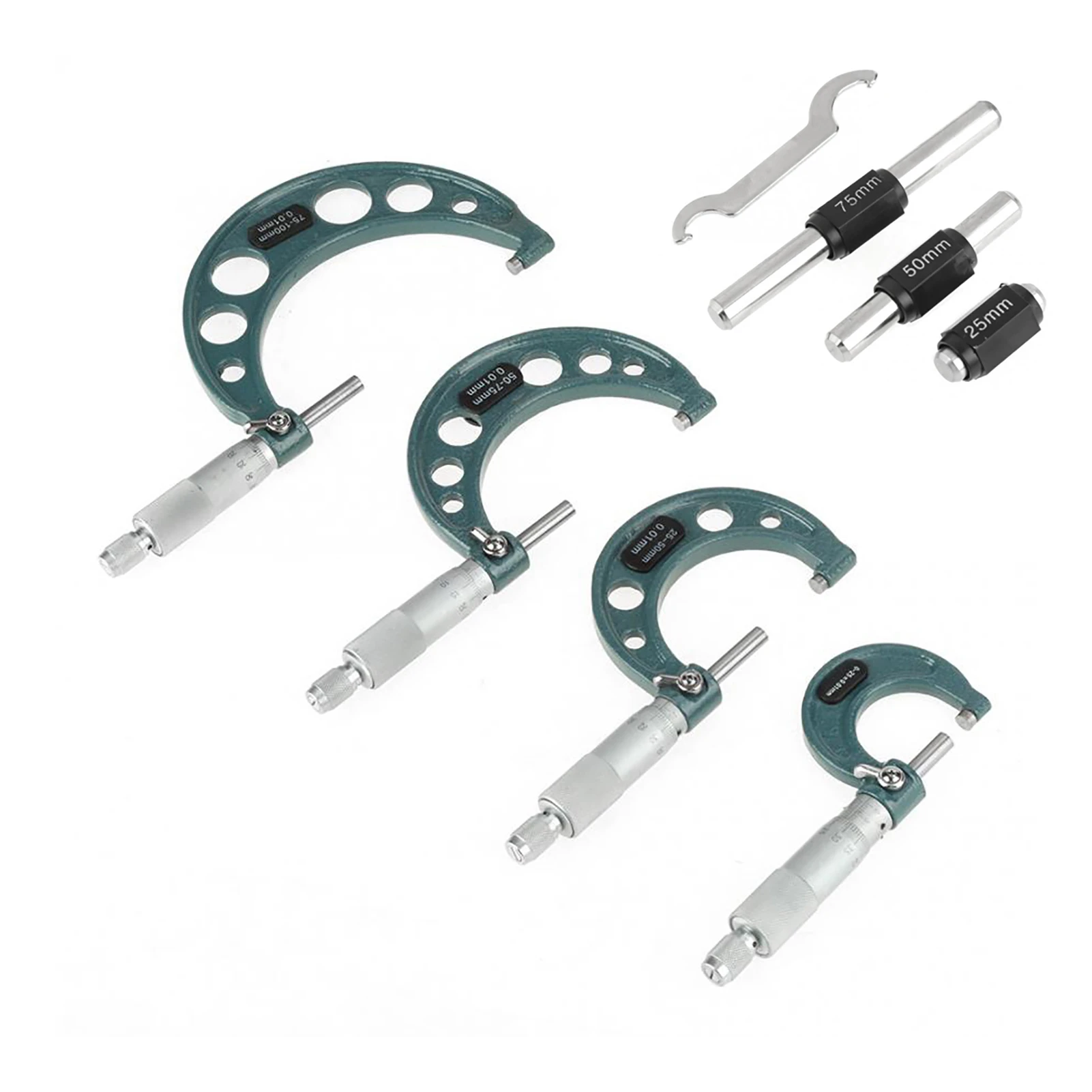 External Micrometer Outside Micrometer 0‑100mm Metric Outside Micrometers Thickness Gauge Measuring Calipers with Case