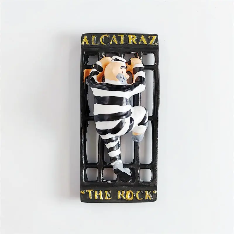 

San Francisco Bay Alcatraz Tourist Souvenir Creative 3D Painted Magnetic Fridge Magnet Gift from California, USA