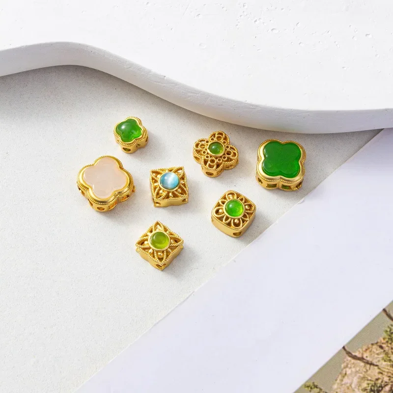 7 Pieces Cat's Eye Jewelry Making Spacer Beads Jewelry Making Charms Wholesale Beading DIY Bracelet Necklace Making Accessories