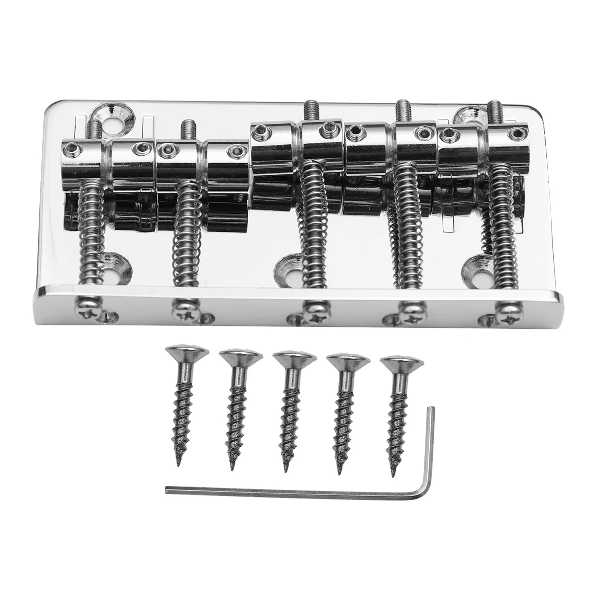 

1 Set GA1022 5 String Metal Saddle Bridge Strain Plate Bridge for Musical Instrument Replacement Guitar Ukulele (Silver)