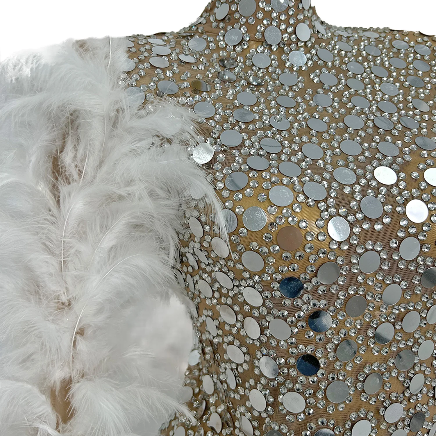 Elegante lantejoulas penas festa de aniversário celebração vestido plus size feminino vestido de noite mostrar boate wear baile de formatura vestido de cocktail