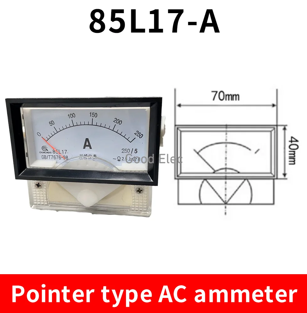 85L17 AC 1A 2A 3A 5A 10A 15A 20A 30A 50A 75A Analog Ammeter Panel Current Amper Meter Pointer Diagnostic-too