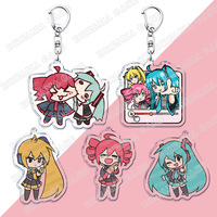 Adorable Cute Cartoon Anime Teto Kasane Girl Acrylic Keychains Ring for Accessories Bag Pendant Key Chain Jewelry Fan Love Gifts