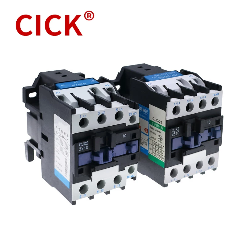 1 PCS CJX2-2510 CJX2-3201 Contactor Coil Voltage 220V 24VAC 1 Phase 380VAC 3 Phase NO NC 25A 32A Din Rail 3P