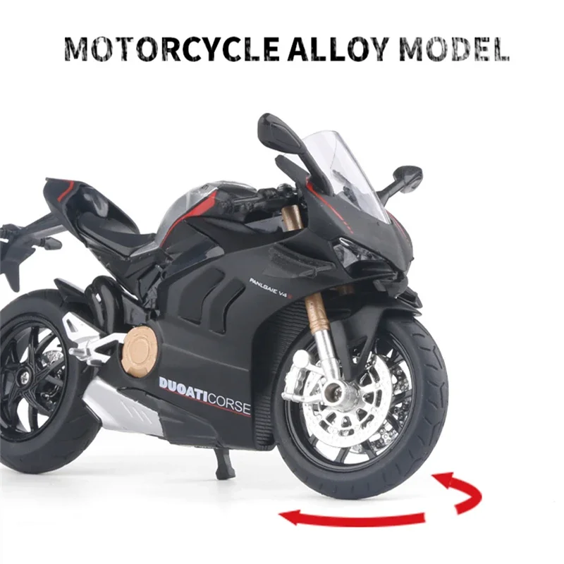 Modelo de motocicleta de carreras de aleación Ducati Panigale V4S, juguete de simulación, calle, regalo para niños, 1:12