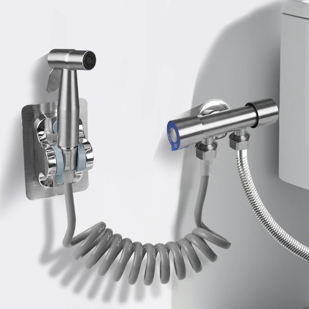

Handheld Bidet Sprayer Set Stainless Steel Spray Gun Shower Handheld Toilet Bidet Faucet Sprayer Shower Nozzle Self Cleaning