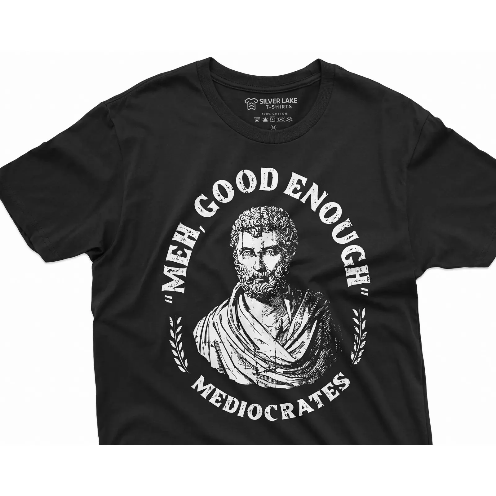 T-shirt drôle pour hommes Mediocrates meh good enough History Philosophy of Mediocrity vintage Washed designer clothes streetwear
