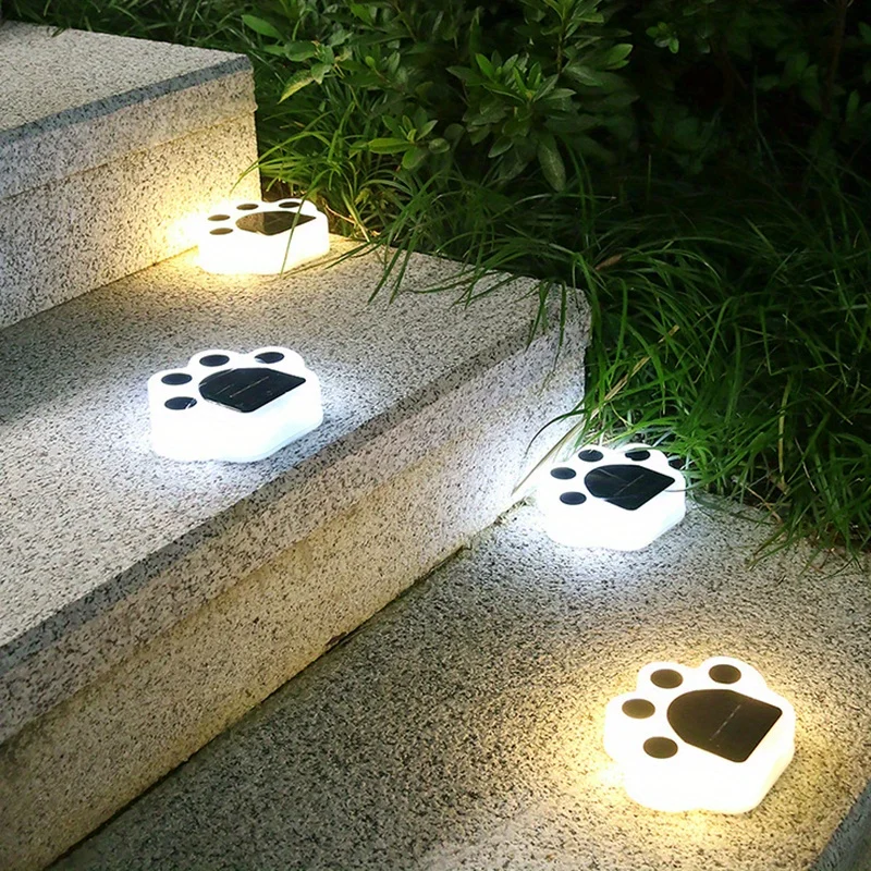 1pc Solar Lights Outdoor Waterproof Pet Footprint Light Solar Outdoor Lamp Waterproof Led Lawn LED Light