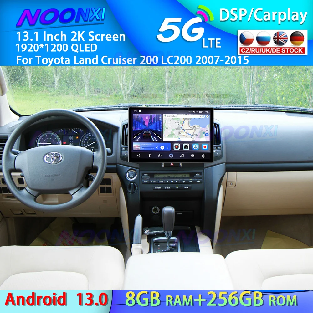 For Toyota Land Cruiser 200 LC200 2007-2015 Android Car Radio Video Multimedia Player Navigation GPS Autoradio Auto QLED Screen