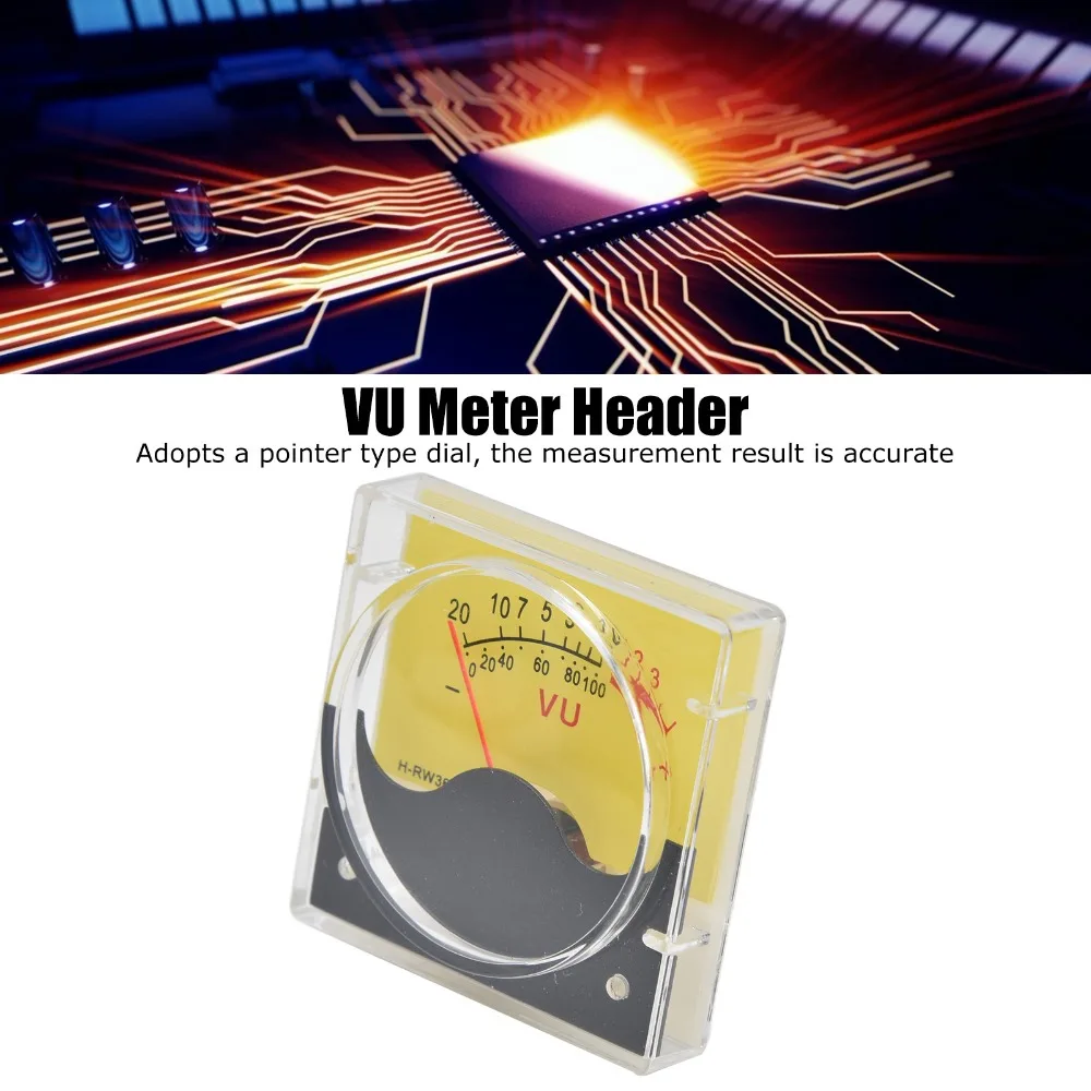 Durable High Accuracy Pointer Type VU Meter Portable Durable VU Level Meter Audio Volume Meter Recording Studio
