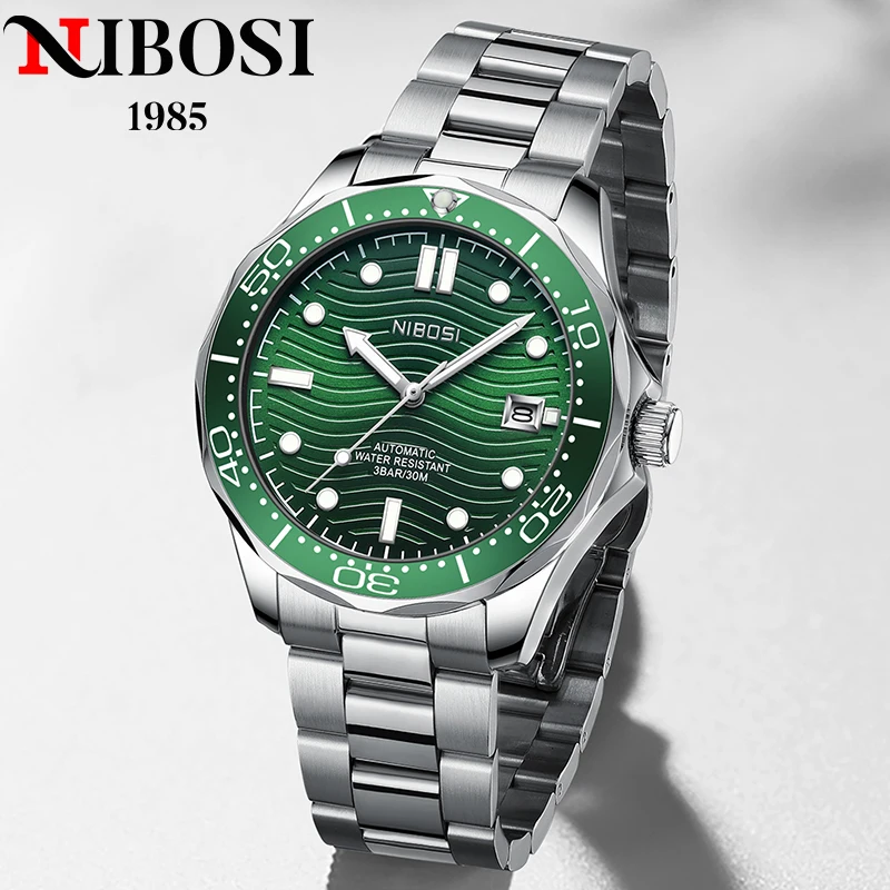 

NIBOSI Top Brand Men Mechanical Wristwatch Luxury Automatic Date Watch Waterproof Luminous Watch for Men Relogio Masculino