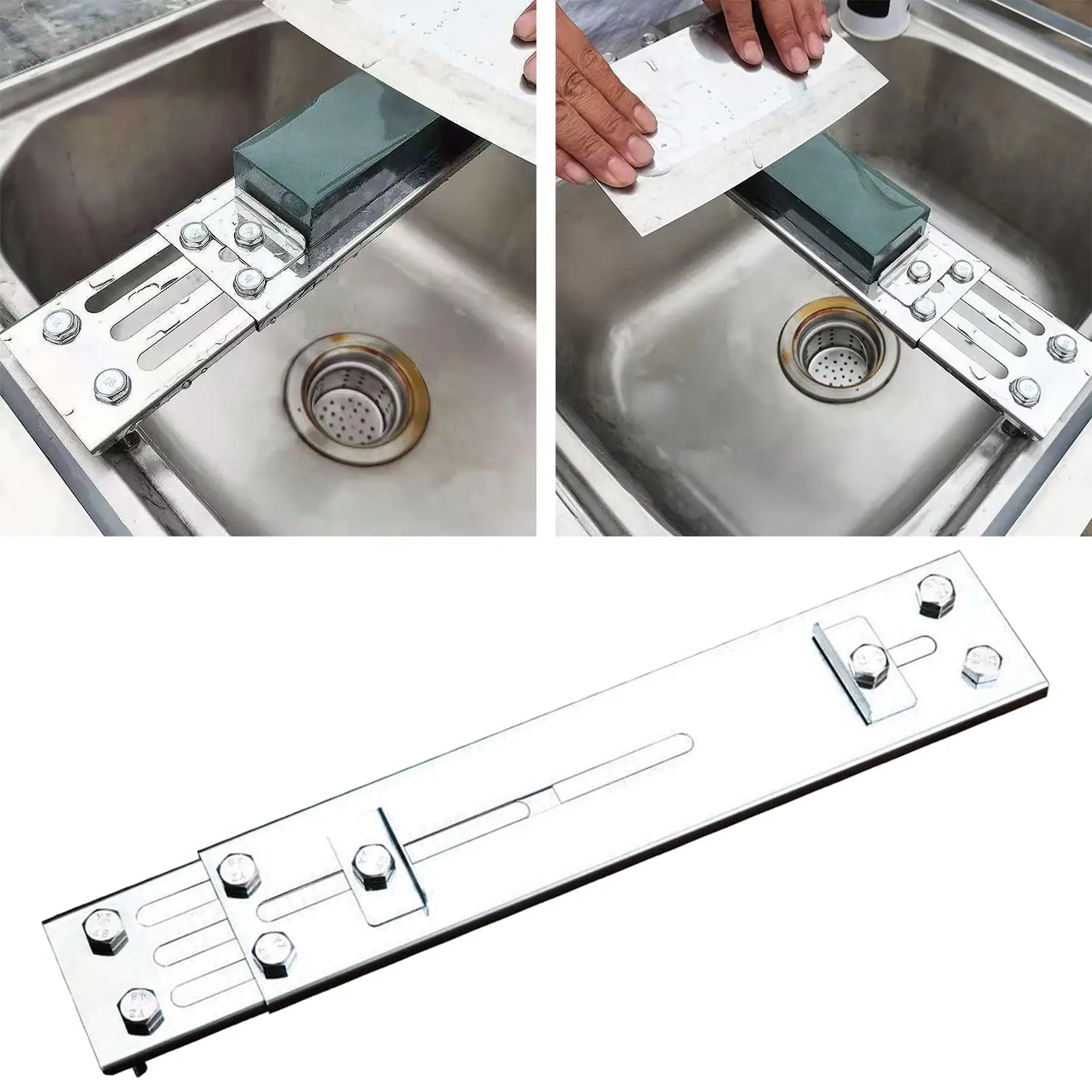 Sharpening Stone Holder Retractable 32-41cm Sink Bracket Adjustable over
