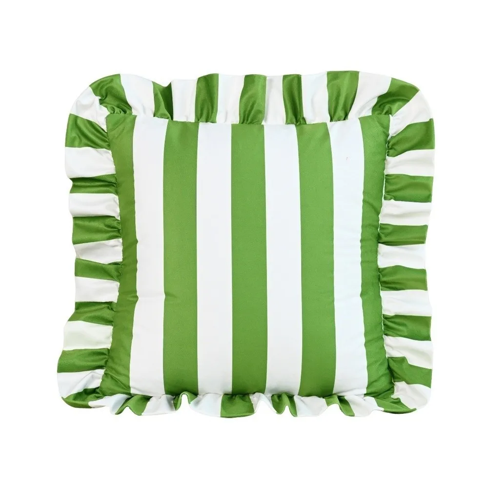 Striped Pillow Case Cover Velvet Soft Pillowcase Lotus Leaf Skirt Edge Home Decor Cozy Cushion Cases Bedroom Living Room