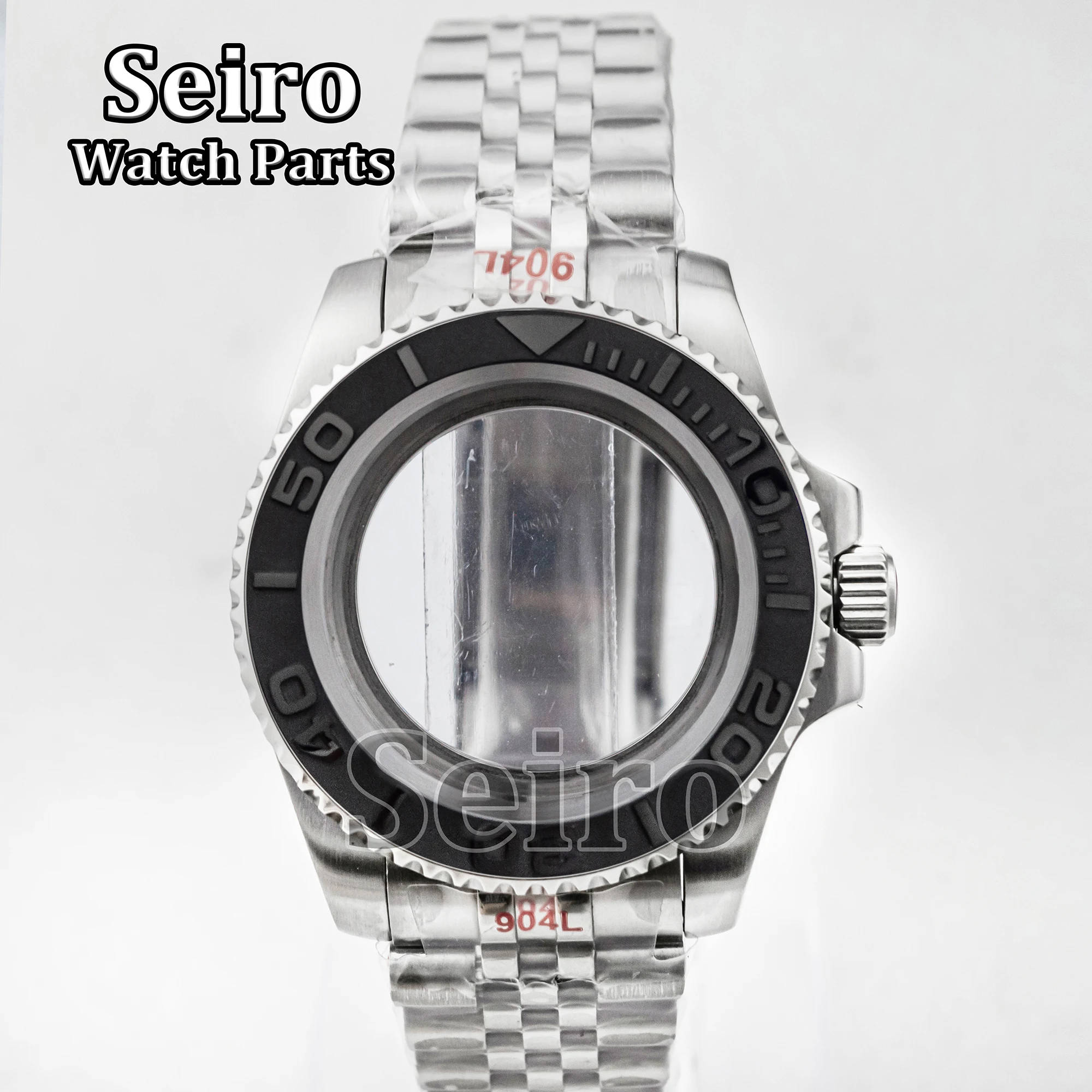 40MM NH35 Case Jubilee Strap Sapphire Glass Stainless Steel Modify Silver 100M Waterproof for Yacht-master NH34 NH36 Movement