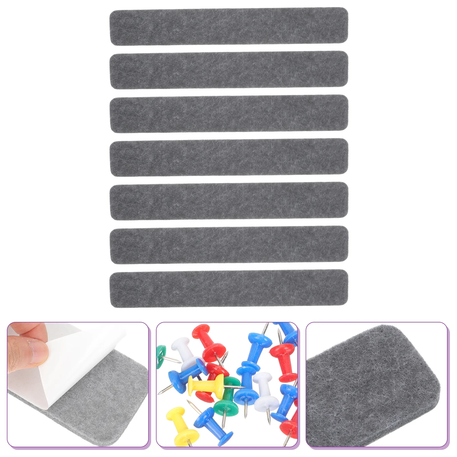 8Pcs Bulletin Board Felt Strips Wall Mounted Memo Bar for Organizing Notes Tasks Decorative Felt Tile Board Pin Strip
