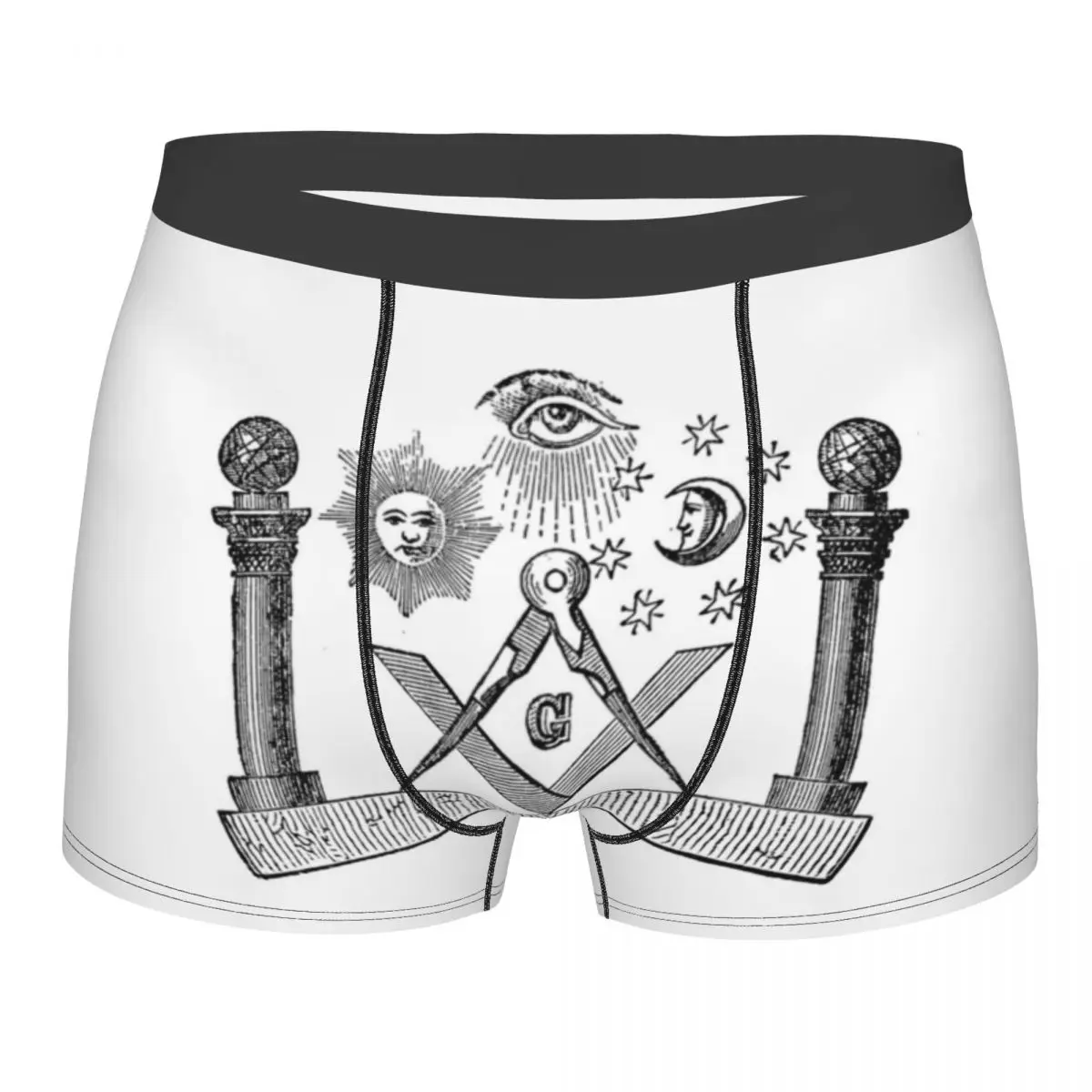 Custom Freemasonry Masonic Underwear Men Print Mason Boxer Briefs Shorts Panties Soft Underpants