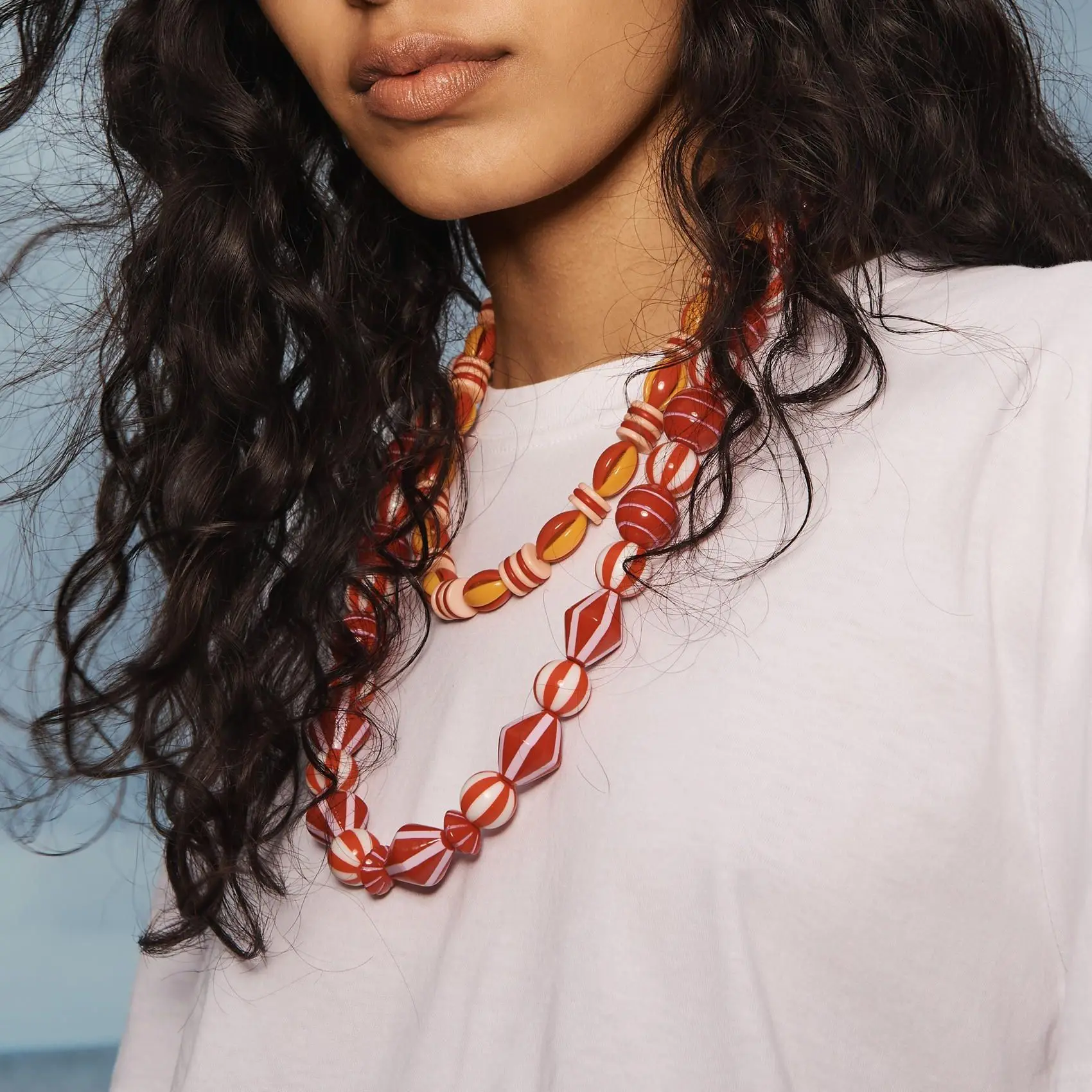 

2025 New ZAA Personality Necklaces Handmade Colorful Resin Beaded Double-layer Necklace Jewelry Neck Accessories