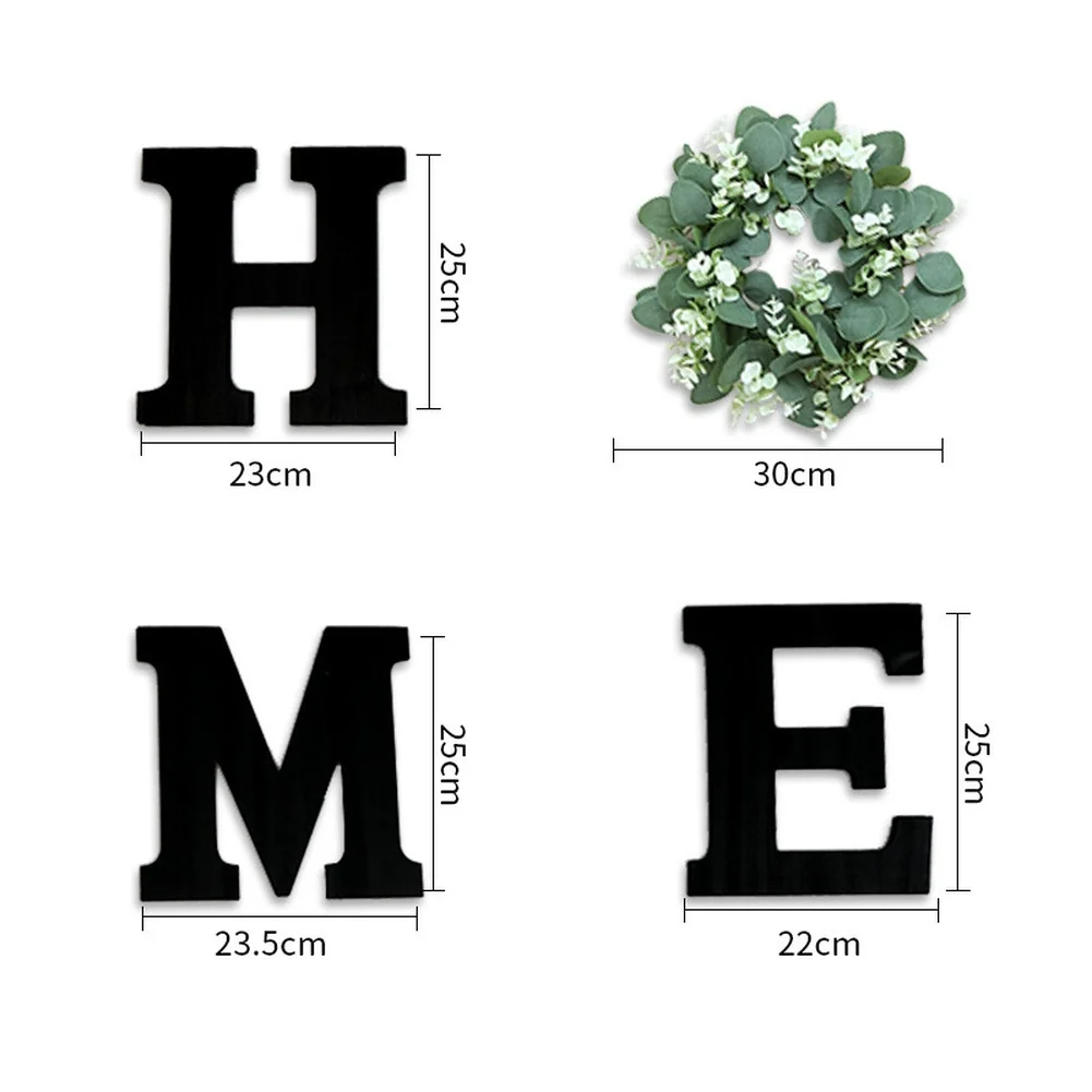 As Picture Eucalyptus Leaf Garland Minimalist Wall Hanging Lifelike Eucalyptus Leaves Long-lasting Wooden Craft