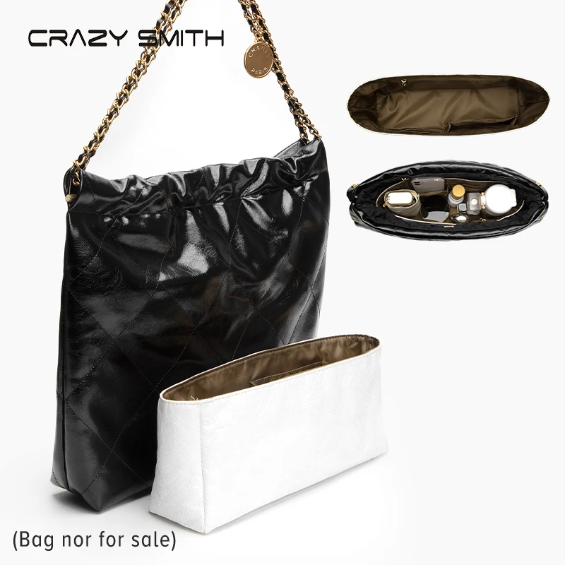 CRAZYSMITH Purse Insert Organizer for ChaneI 22 Bag Dupont Paper Anti-wear Portable Storage Handbag Liner Bag Support Shaper
