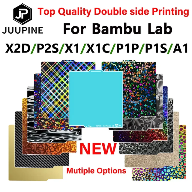 3D Printer Build Plate for Bambu Lab P2S X1 X1C P1P P1S A1 3D Printer Accessories PET Carbon Fiber Diamond PEI Texture Heatbed 1