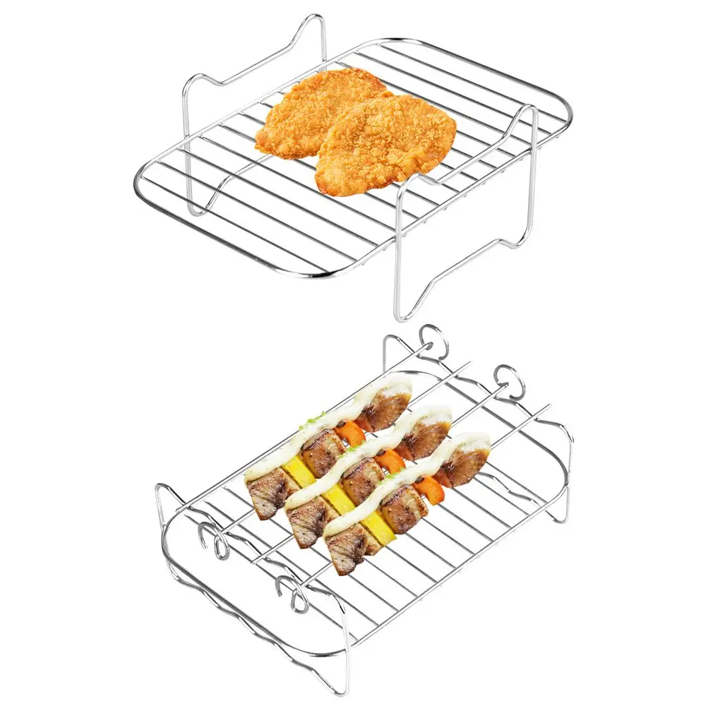 Air Fryer Rack Stainless Steel Double Basket Grill Sticks Accessories for Ninja Baking Dishes Grill Rack Tray Rack