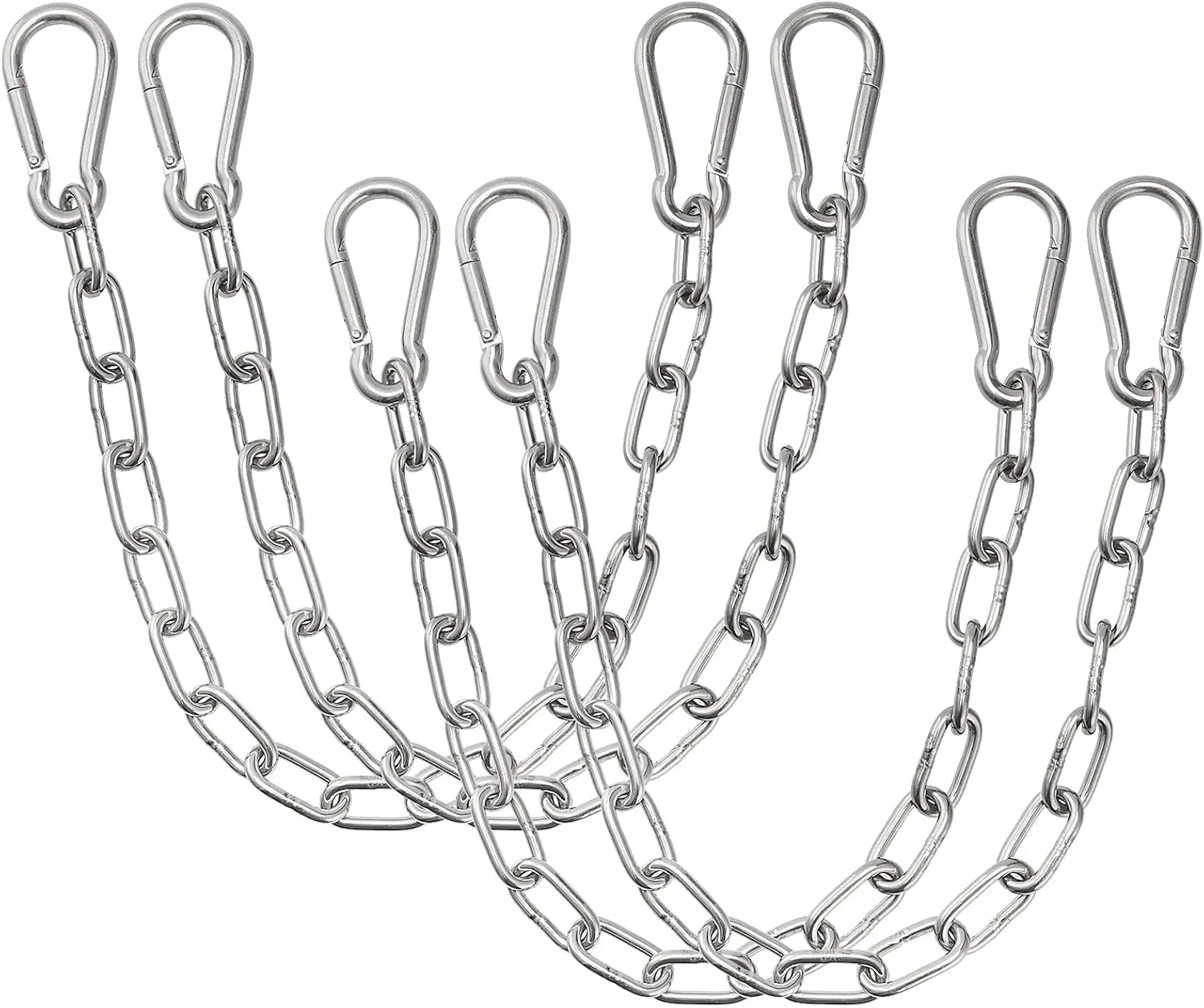 

4 Pa 20 Hes Hanging Chair Chain, Hammo Hanging Chain With 8 Spring Snap Hooks, Stainl Steel Hanging Hardware For Hammock,