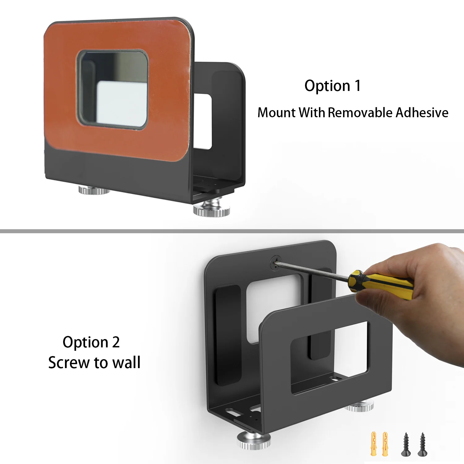 Monzlteck pemegang dudukan dinding perangkat kecil dapat diatur untuk Apple TV 3/4/4k,Router,Modem, kotak TV dan pemutar Media lainnya