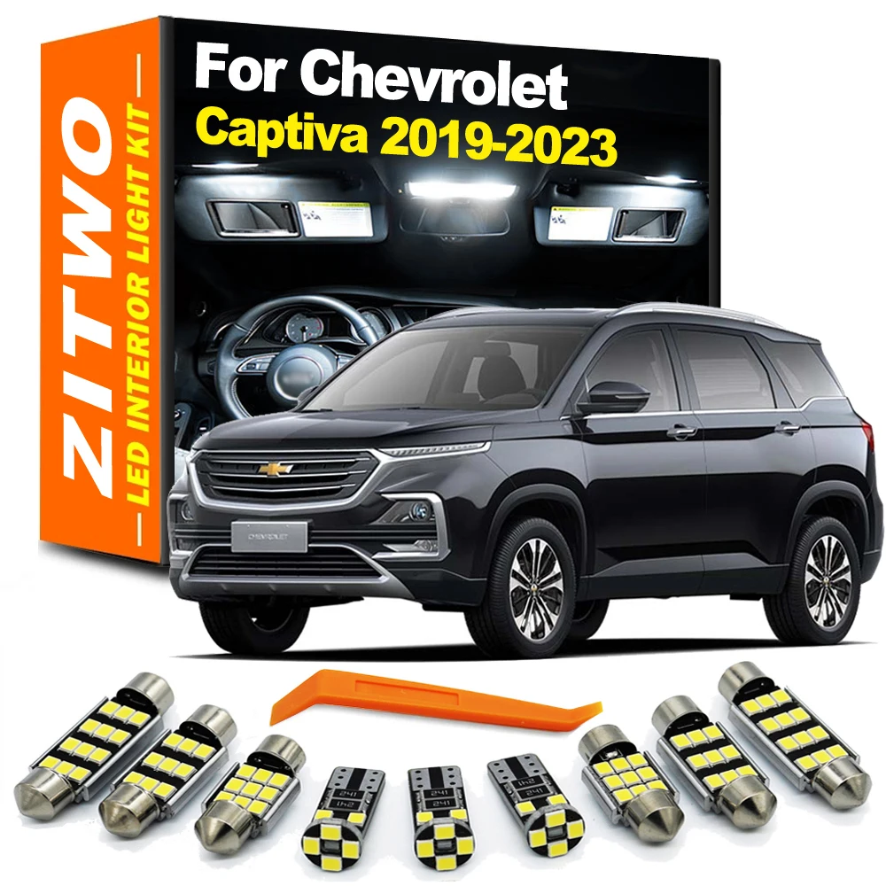 ZITWO 8 szt. Do chevroleta Chevy New Captiva 2019 2020 2021 2022 2023 zestaw do lampka tablicy rejestracyjnej z dekoracyjnym światłem