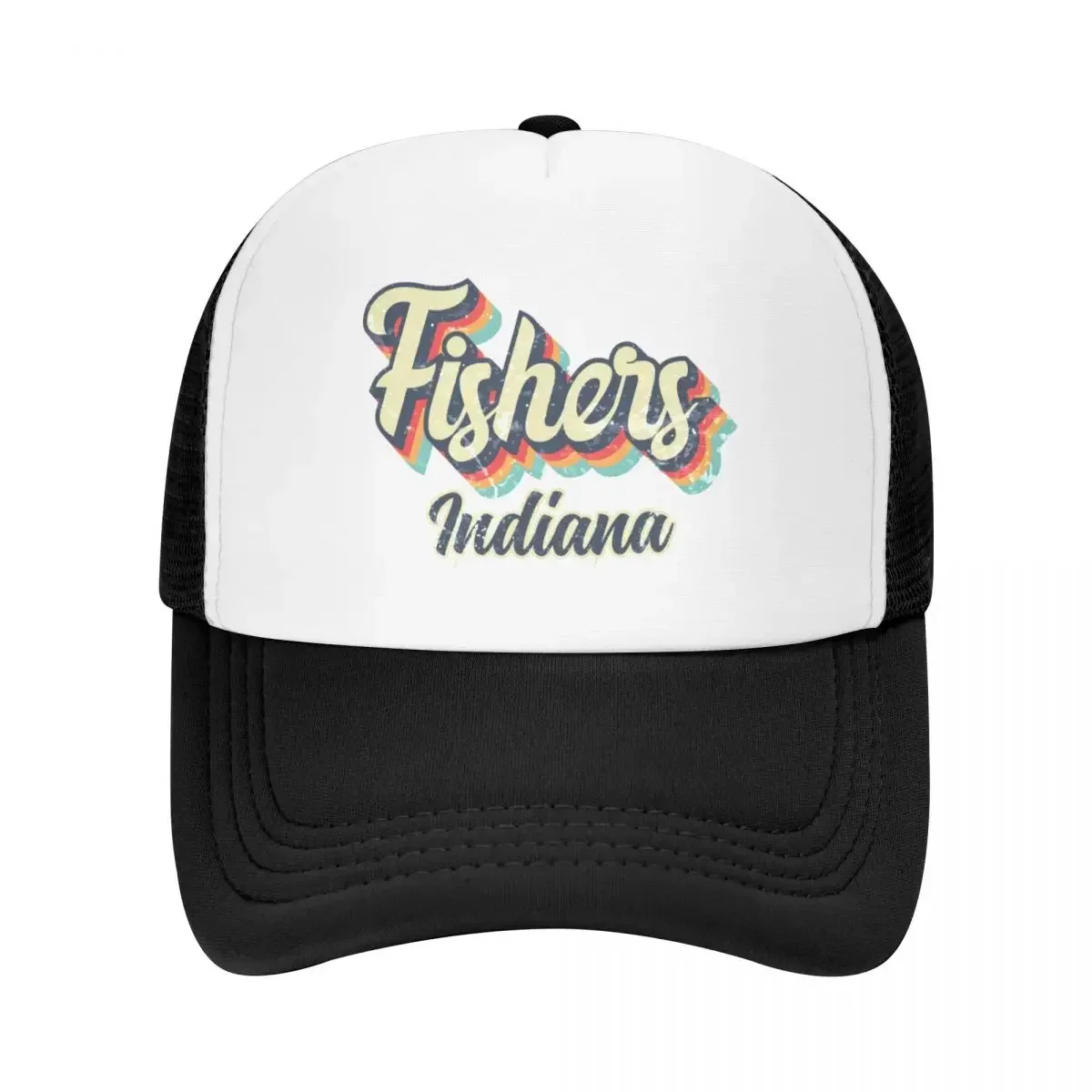 Fishers City Indiana Retro Vintage 70s rainbow Baseball Cap Ball Cap party Hat Brand Man cap Hip Hop Women's Hats Men's