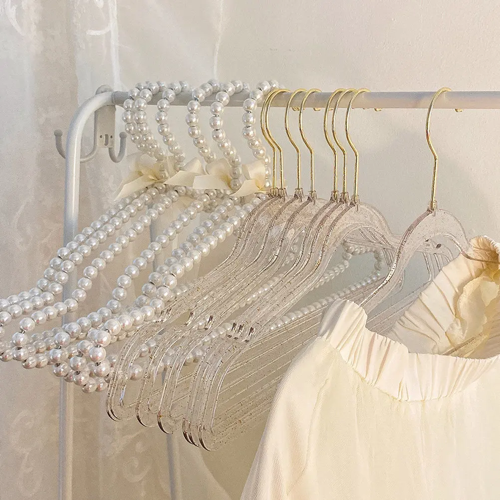 

Набор из 3-х вешалок с жемчужным дизайном, нескользящие вешалки для одежды, вешалки для свадебных платьев, многофункциональные органайзеры для гардероба, для хранения