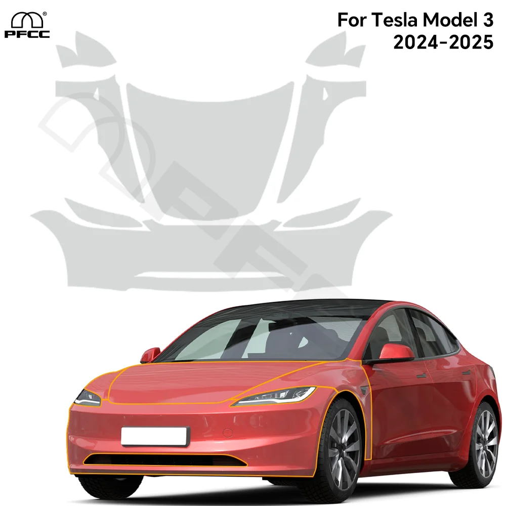 9Mil TPU Car Paint Protection Film For Tesla Model 3 Highland 2024 2025 Pre-cut PPF Clear Bra Car Body Anti-Scratch Accessories