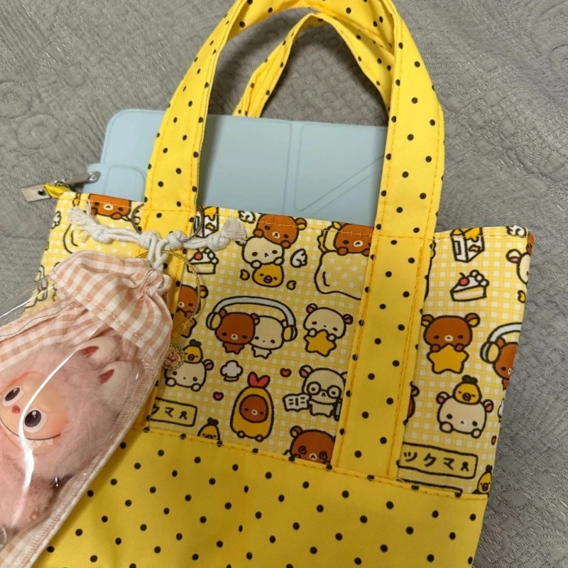 Yellow Rilakkuma Polka Dot Zip - Cosmetic Bags ulasan dan harga
