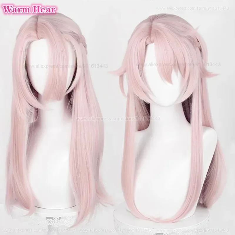 Jiao Qiu Synthetic Wig Anime HSR Long 68cm Pink Gradient Cosplay Anime Wig Jiaoqiu Heat Resistant Hair Halloween Wigs + Wig Cap