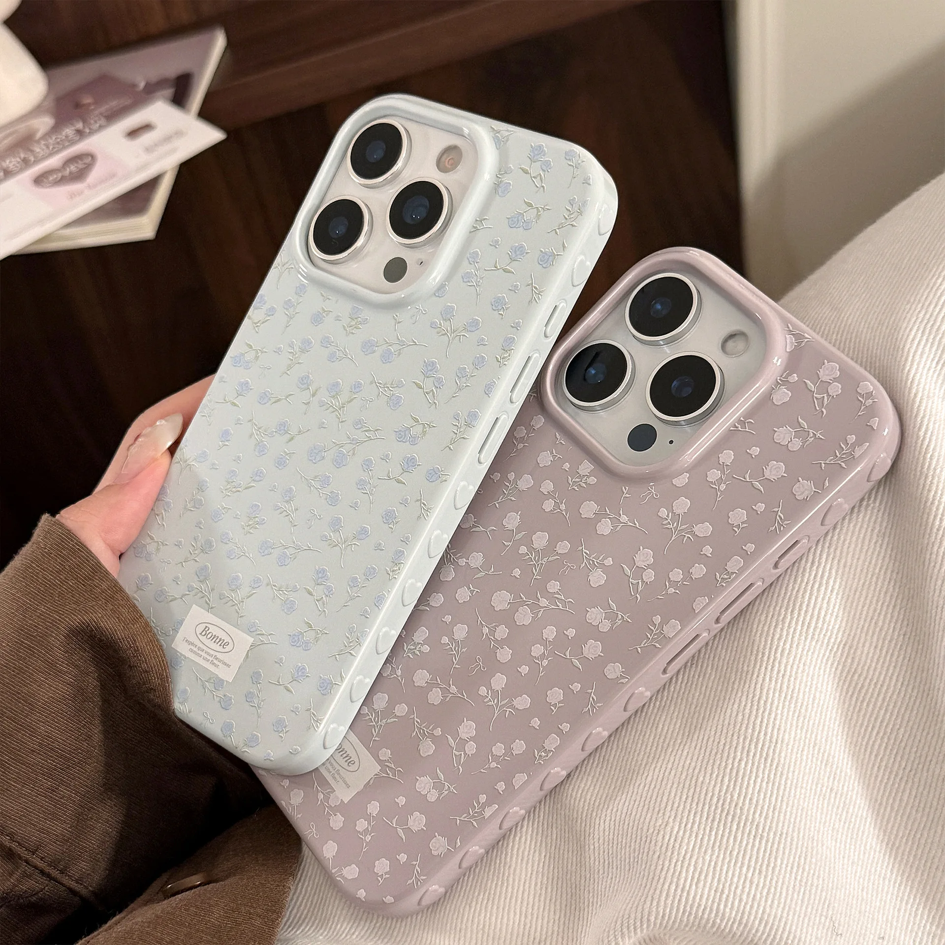 الكورية شاشة كاملة ريترو روز الزهور نمط لينة قضية الهاتف آيفون 16 15 14 13 12 17 برو ماكس للصدمات الغطاء الواقي #6