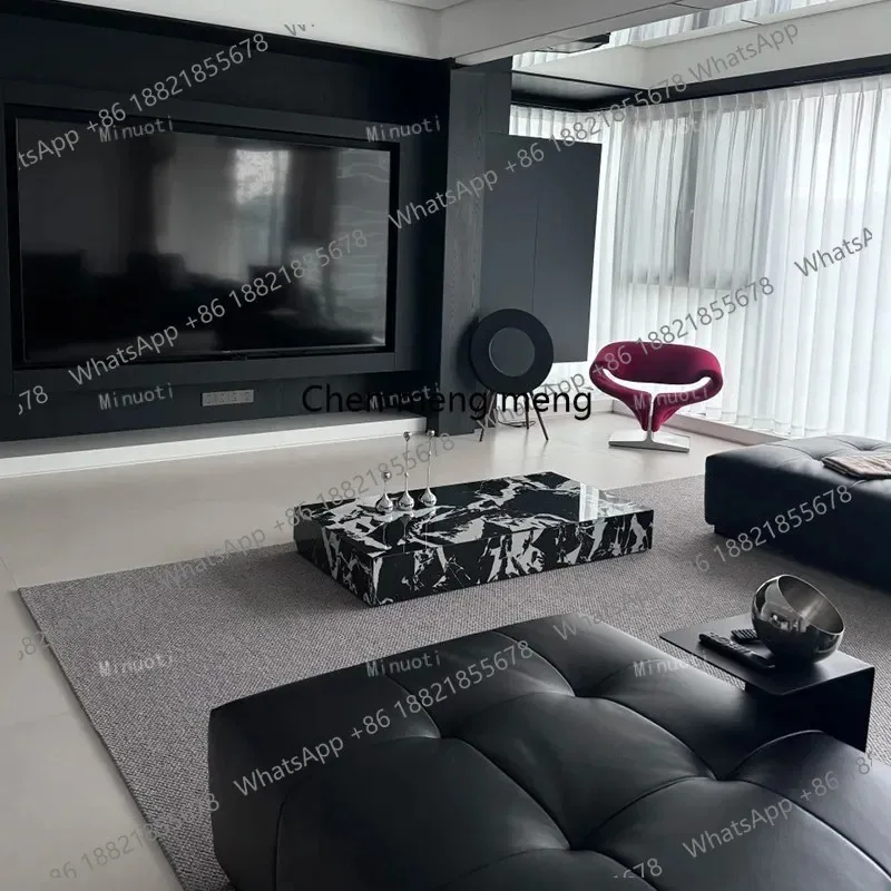 

K153 Rock slab coffee table Italian minimalist tea table rectangular coffee table combination living room household large apart