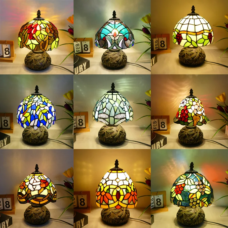 

European American Creative Base Bedroom Nightlight Table Lamp Mediterranean Garden Decoration Exquisite Small Cute Table Lamp