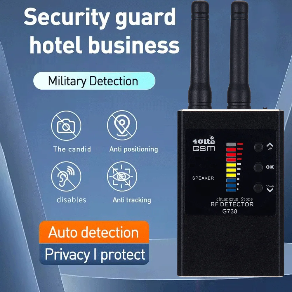 

Professional Anti Spy Wireless RF Signal Detectors Bug GSM GPS Tracker Hidden Camera Detect Eavesdropping Device Signal Finder