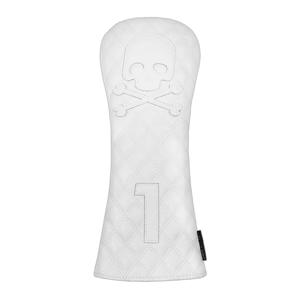 White PU Leather Golf Club Headcover Golf 460CC Driver and FW Hybird Cover