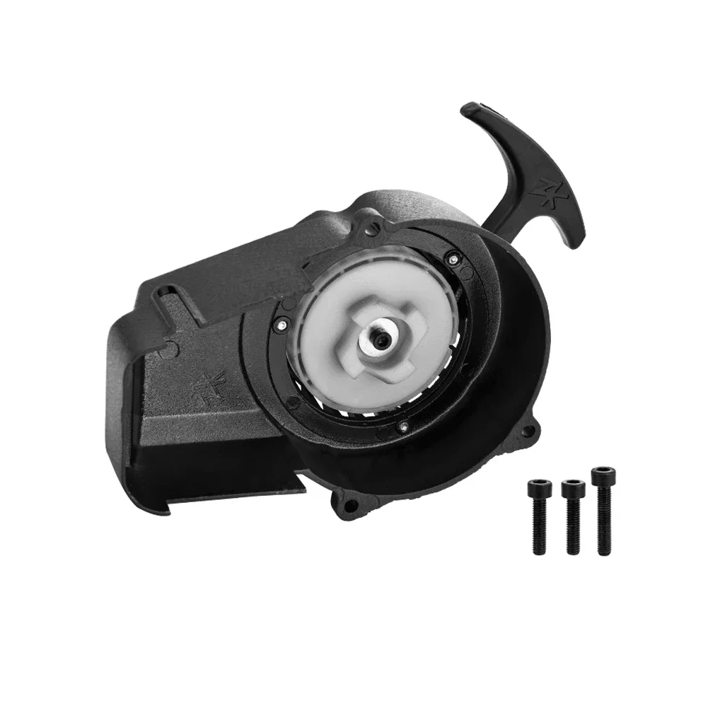 Black Pull Start+ Flywheel for 47cc 49cc 2 stroke Mini Pocket Scooter Dirt Bike ATV Recoil Starter Puller