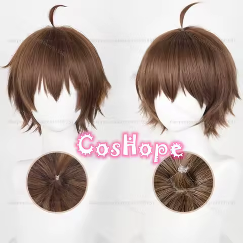 Togashi Yuuta Cosplay Wig 30cm Brown Wig Cosplay Anime Cosplay Wigs Heat Resistant Synthetic Wigs for Costume