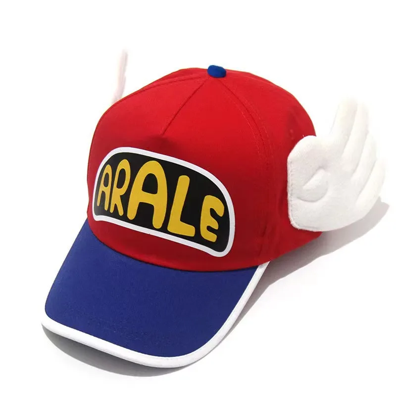 Anime Dr.Slump Cosplay Snapback Caps Cute Arale Baseball with Angel Wings Pink Baseball Hat Fashion For Kids Halloween Gift