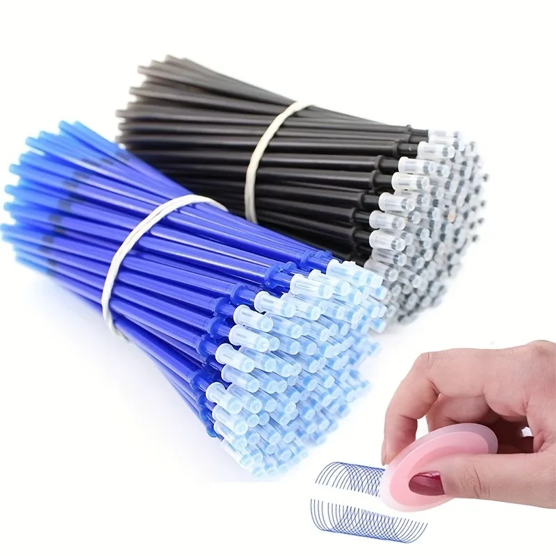 Imagem -05 - Canetas Gel Apagáveis com Haste de Reenchimento Caneta Esferográfica Punho Lavável Material de Escrita do Escritório Papelaria Escolar Preto e Azul 05 mm 13 Peças Set