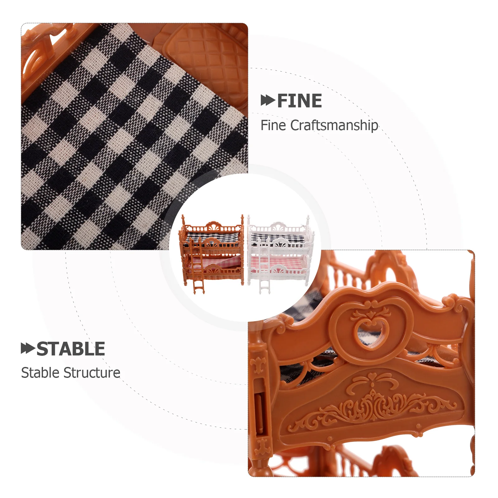 2Sets Mini Stapelbedden Poppenhuis Meubels Realistische Slaapkamer Set Interactieve Speel Props voor Kinderen Ruimtelijke Planning Vaardigheden