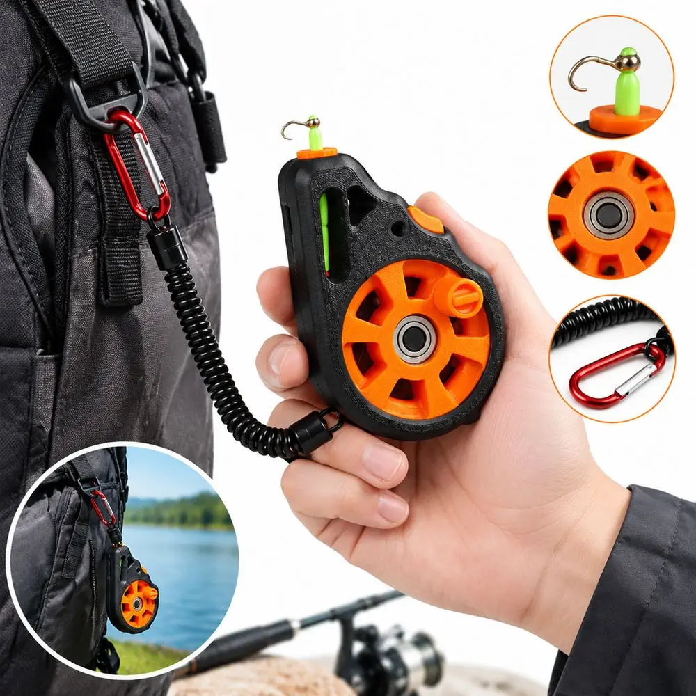 Hand Line Reel Pocket Fishing Reel Portable Handheld Hand Crank Fishing Reel Lightweight Rodless Mini Fishing Wheel