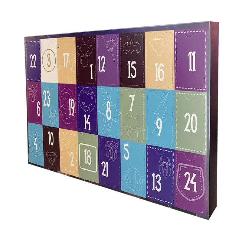 24 Uds figura de Disney mini caja de calendario de Adviento de Marvel figuras de Anime de Los Vengadores Spider Iron Man Hulk juguete niños regalo de Navidad 2025