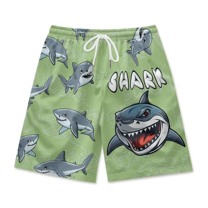 Laughing Shark Print Men\'s Waist Shorts Quick Dry Breathable Polyester Shorts Daily Streetwear Vacation Shorts Clothing Bottoms