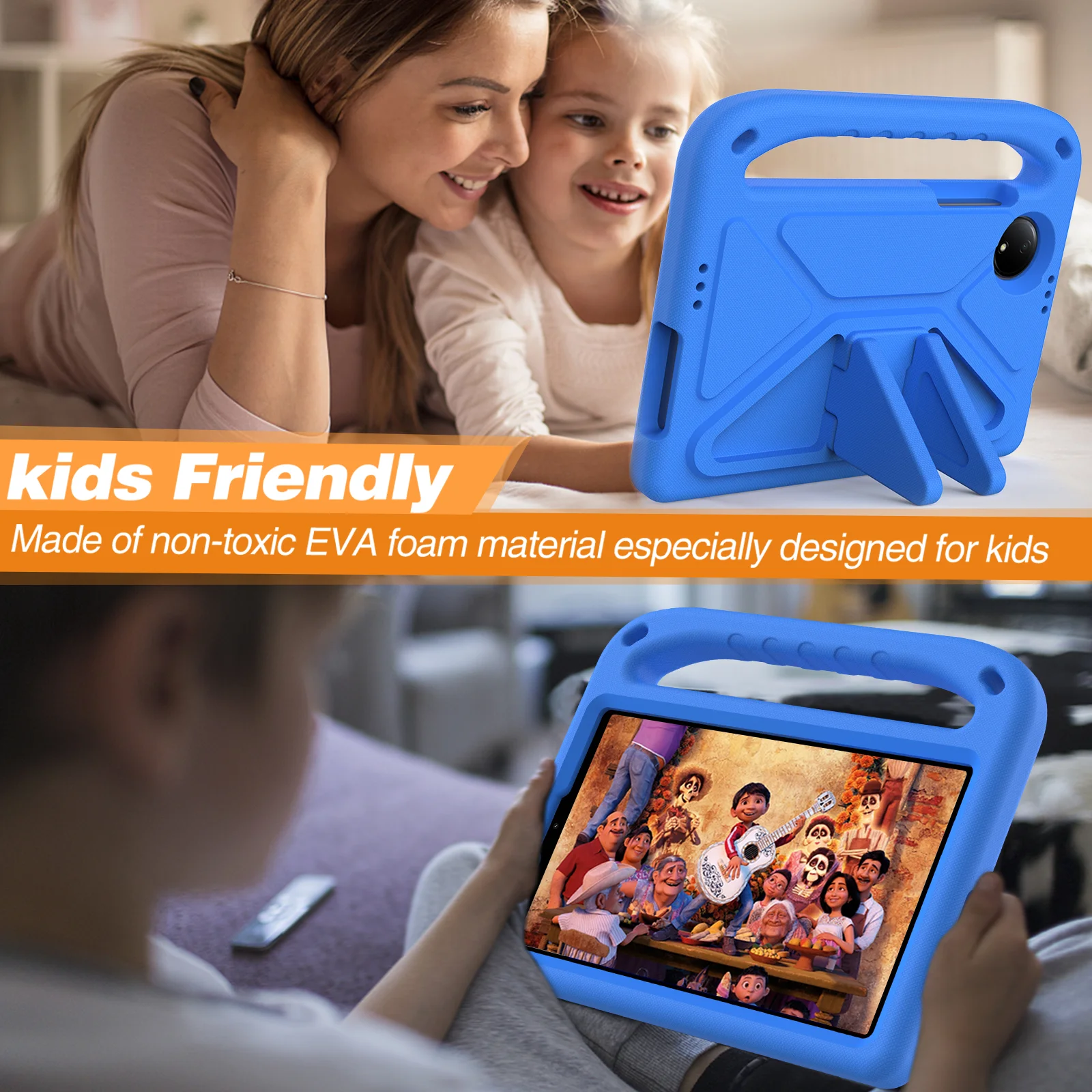 OligCase pour enfants pour Xiaomi Redmi Pad SE 4G, support de déclinaison intégré, housse avec support à main, protection antichoc, 2024 pouces, 8.7