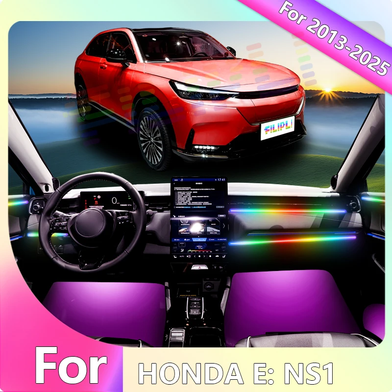 

FILIPLI For 2022 For Honda Benzhi Ambient Light Car Gadgets Decorations Accessories 64 Colors Car Decoration Led Lamp App Remote