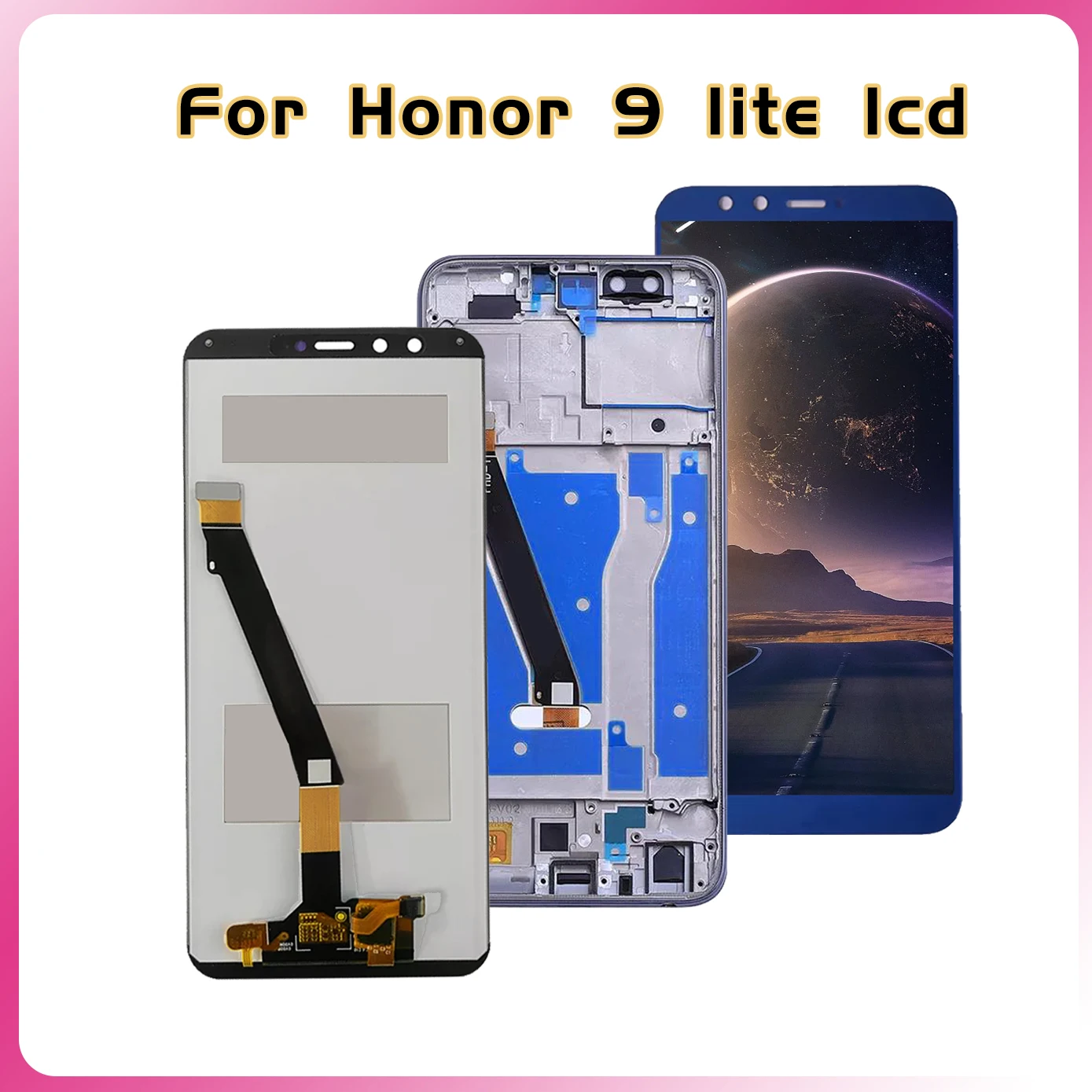 Tested 5.65\'\' LCD For Huawei Honor 9 Lite LCD Display Touch Screen With Frame Digitizer Replacement For Honor 9 Lite LLD-L31